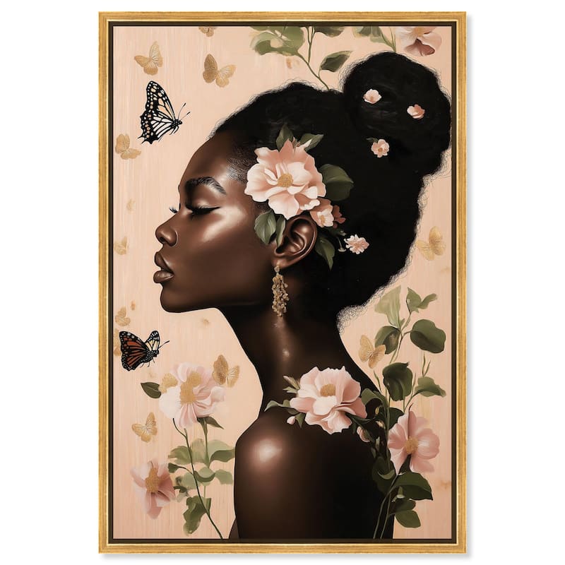 Apricot Whisper Canvas by Art Remedy - 24" x 36" - Gold