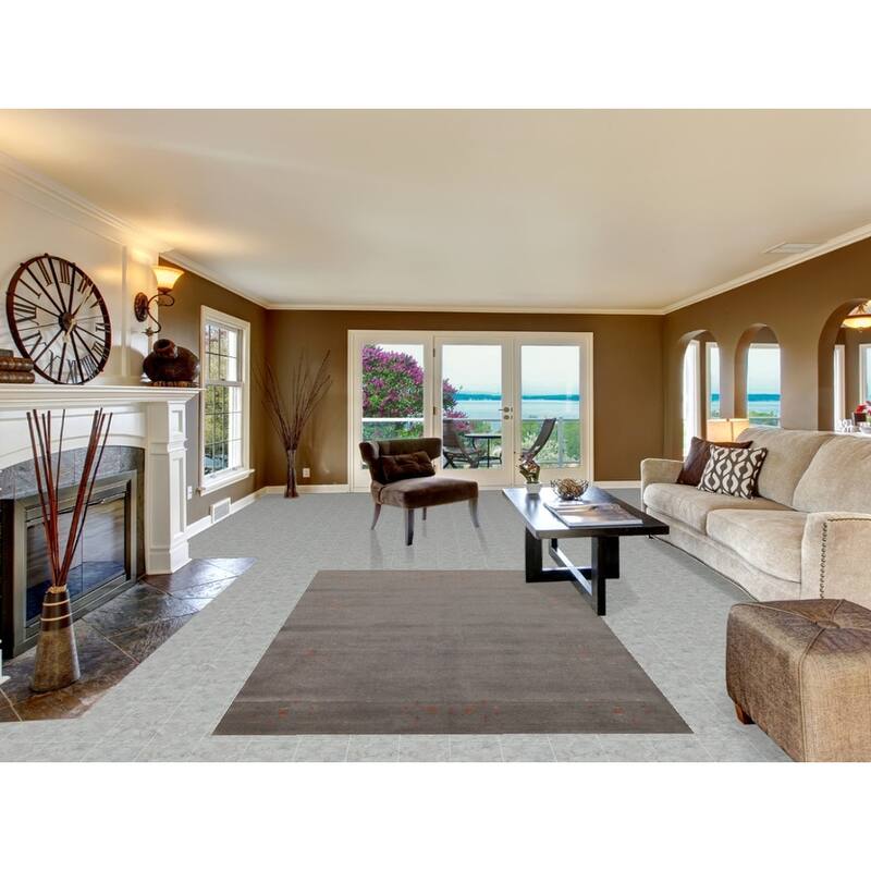 Hand Knotted Oriental 100% Wool Carpet Tribal Tribal Greys & Charcoal Gabbeh Area Rug - 8' 3'' X 5' 2''