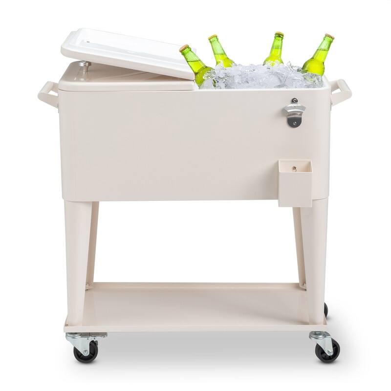 80QT Iron Spray Cooler with Shelf - 80QT - Milky White