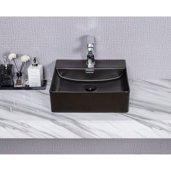 Cb Home Modern Art Ceramic Square Vessel Bathroom Sink With Overflow On Sale Overstock 31830209