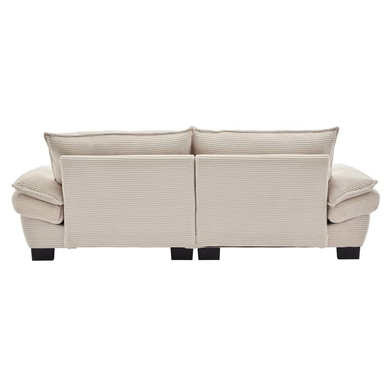 Oversized Corduroy Loveseat Sofa - 84" Wide Deep-Seat Couch with Pillows for Living Room, Apartment, Office