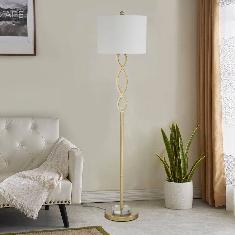 Maxax 59" Gold Metal Wave Lines Floor Lamp - 14*14*59