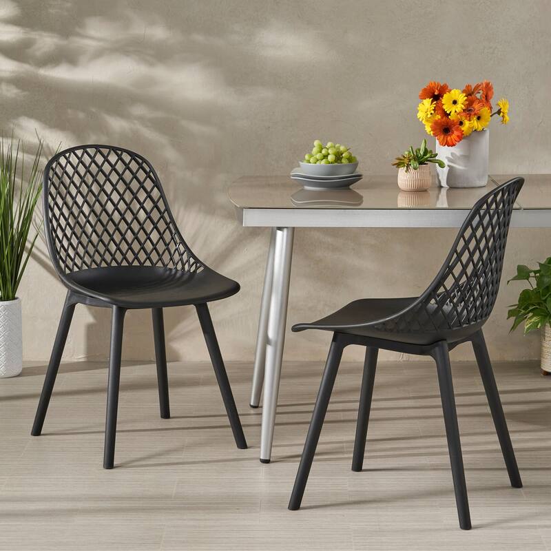 Lily Outdoor Modern Dining Outdoor Modern Dining Chair (Set of 2) by Christopher Knight Home - 18.00" W x 21.50" L x 33.20" H