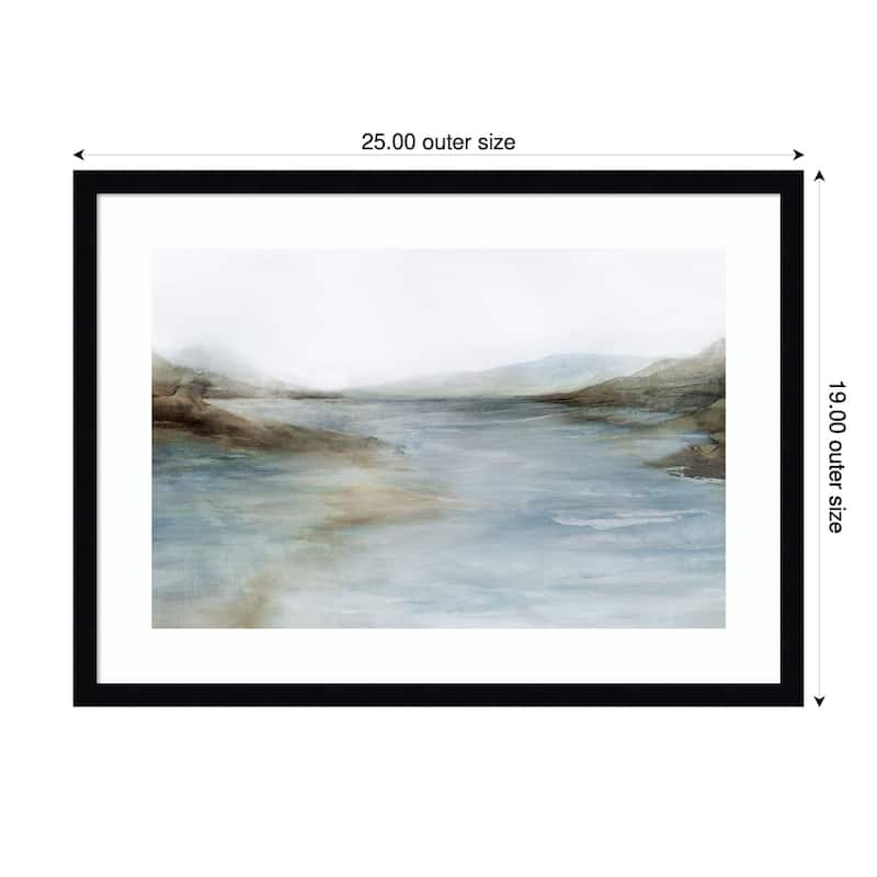 Misty River Through Quiet Hills by Ian C Wood Framed Wall Art Print