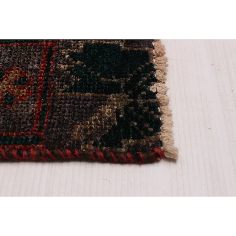 ECARPETGALLERY Hand-knotted Melis Vintage Dark Red Wool Rug - 4' 3" x 7' 2"