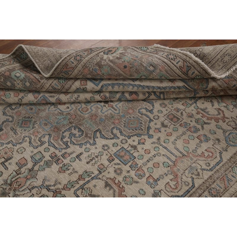 Geometric Tabriz Persian Area Rug Bedroom Handmade Wool Carpet - 8'0"x 11'0"