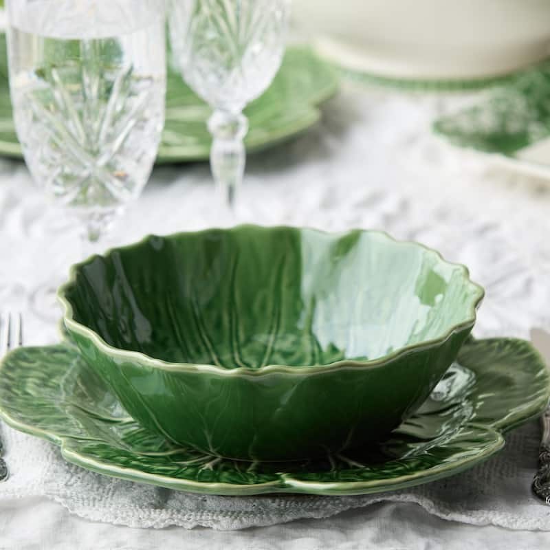 Certified International Le Jardin Set of 4 Cabbage 3-D Soup Bowl 8.5" x 2.75" - 8.5"W x 8.5"D x 2.75"H