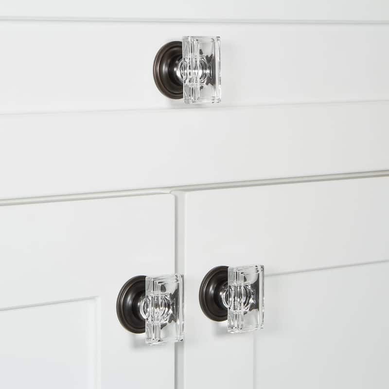 Grandeur CARR-CRYS-KNOB-LG-GEO Carre 1-3/4” Crystal Rectangular