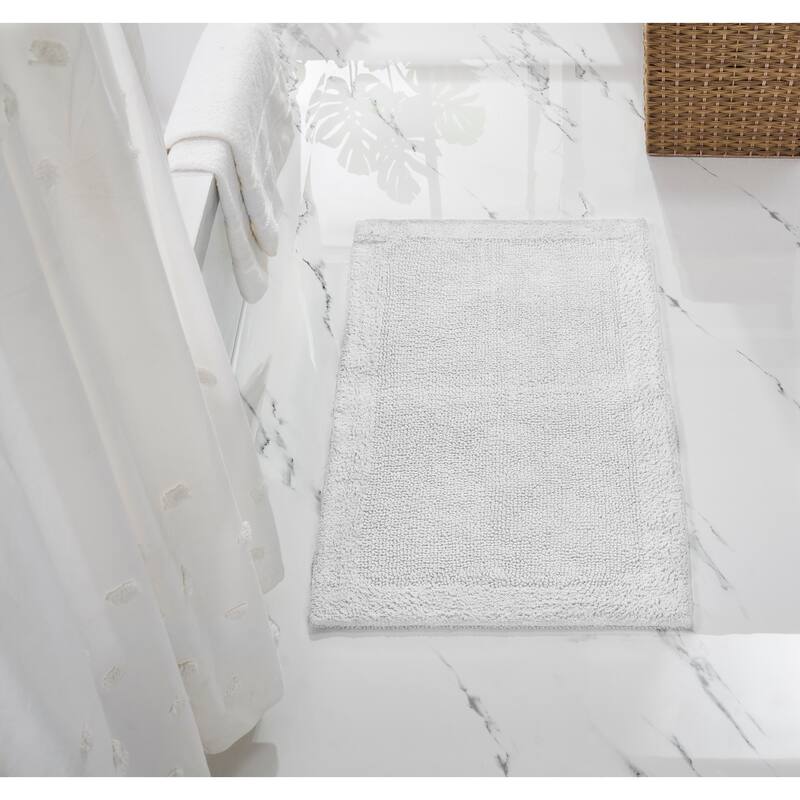 Better Trends Bath Rugs Set 100% Cotton Tufted Soft Water Absorbent Bathroom Rug for Shower, Sink Bath Mats Edge Collection