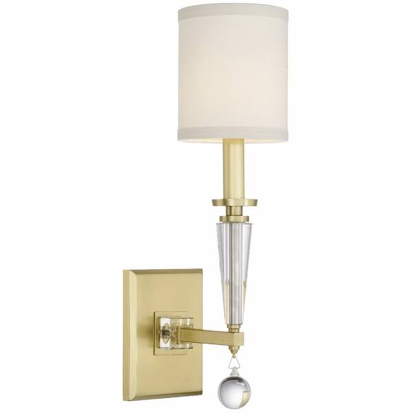 slide 2 of 6, Paxton 1 Aged Brass Sconce - 4.5'' W x 17'' H x 8'' D