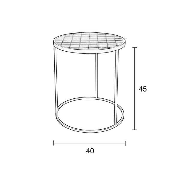 Zuiver Glazed Round Black Tile End Table Bed Bath & Beyond 34148403