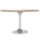 preview thumbnail 23 of 29, Verve 48" Modern Round Solid Wood Top Dining Table with Brushed Chrome Steel Pedestal Base for Kitchen & Dining Room