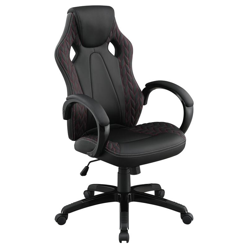 Carlos Upholstered Adjustable Home Office Desk Chair Black - Black