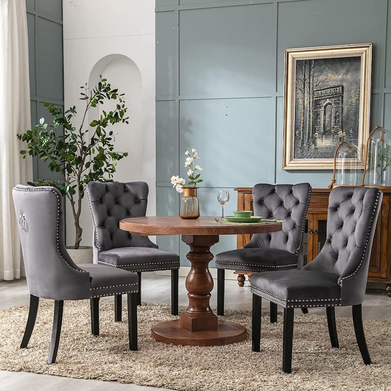 Velvet Dining Chairs Set of 2, Accent Diner Chairs Upholstered Fabric Living Room Chairs Side Chair Stylish Kitchen Chairs