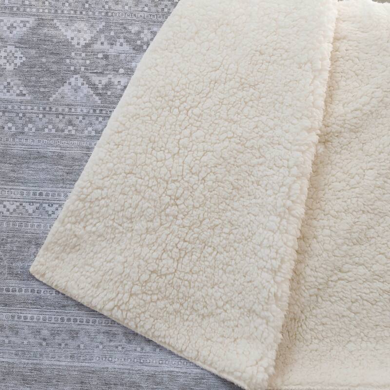 Premium Machine Washable Boho Moroccan Sherpa Throw Blanket