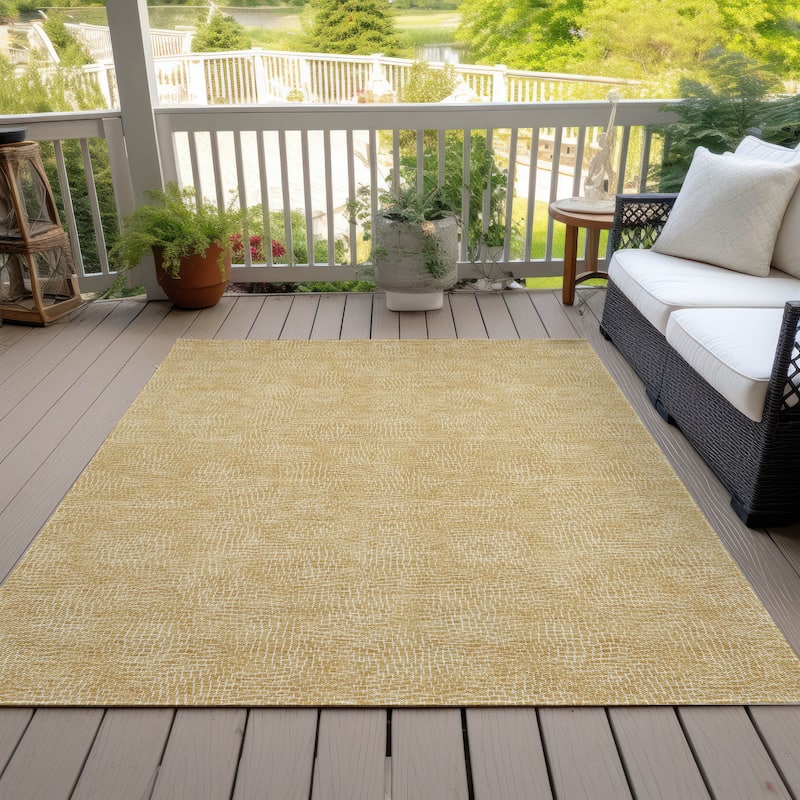 Machine Washable Indoor/ Outdoor Solid Modern Chantille Rug