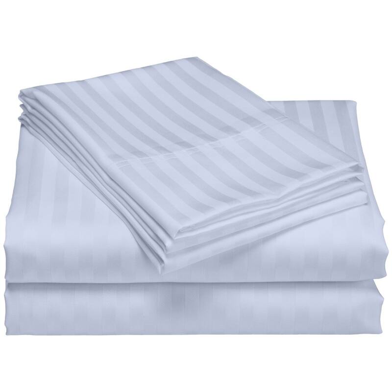 Striped 1200 TC Egyptian Cotton Deep Pocket Bed Sheet Set