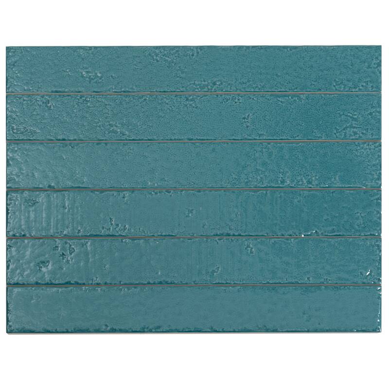 Valenza 2x16 Tropical Teal Ceramic Zellige Subway Wall Tile (10.76 sq ft/case) - 50 Pack