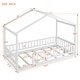 preview thumbnail 8 of 71, Kids Bed Frame, House Shape Floor Platform Bed Frame, Twin/Full Size Wood Bed with Fence for Child/Teens/Girls/Boys