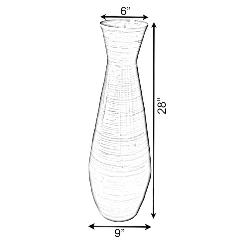Uniquewise Classic Bamboo Floor Vase Handmade, For Dining, Living Room, Entryway, Fill Up With Dried Branches Or Flowers