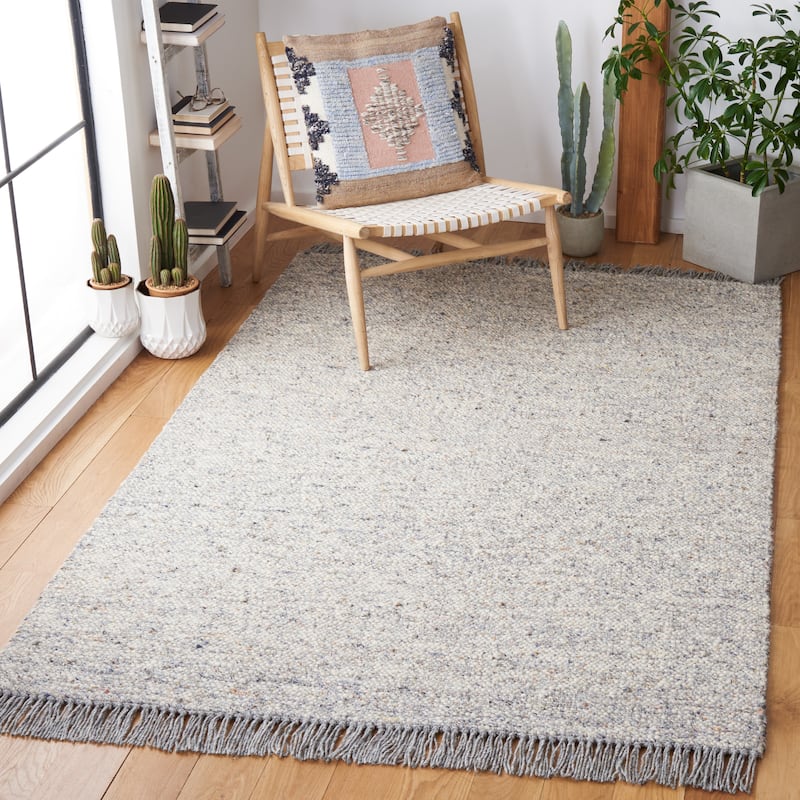 SAFAVIEH Handmade Vermont Larissa Wool Rug - 5' x 8' - Grey/Ivory