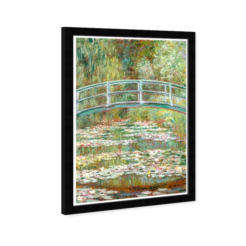Wynwood Studio Prints Floral and Botanical Monet - Bridge Over a Pond of Water Lilies Traditional Wall Art Canvas Print