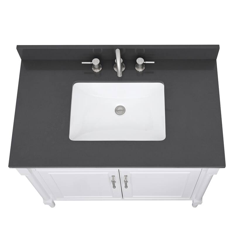 Avanity Quartz Vanity Top with Rectangular Undermount Sinks