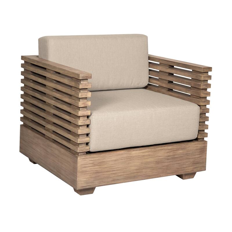 Vivid Modern Solid Wood 4 Piece Outdoor Conversation Set with Olefin Cushions
