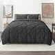 preview thumbnail 90 of 175, Nestl Pinch Pleat 3-piece Duvet Cover Set Charcoal Stone Gray - California King
