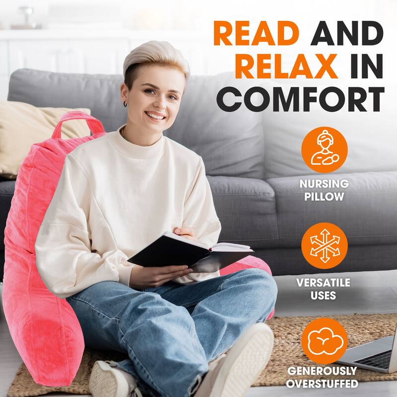 Cheer Collection Backrest Reading TV and Gaming Pillow with Armrest