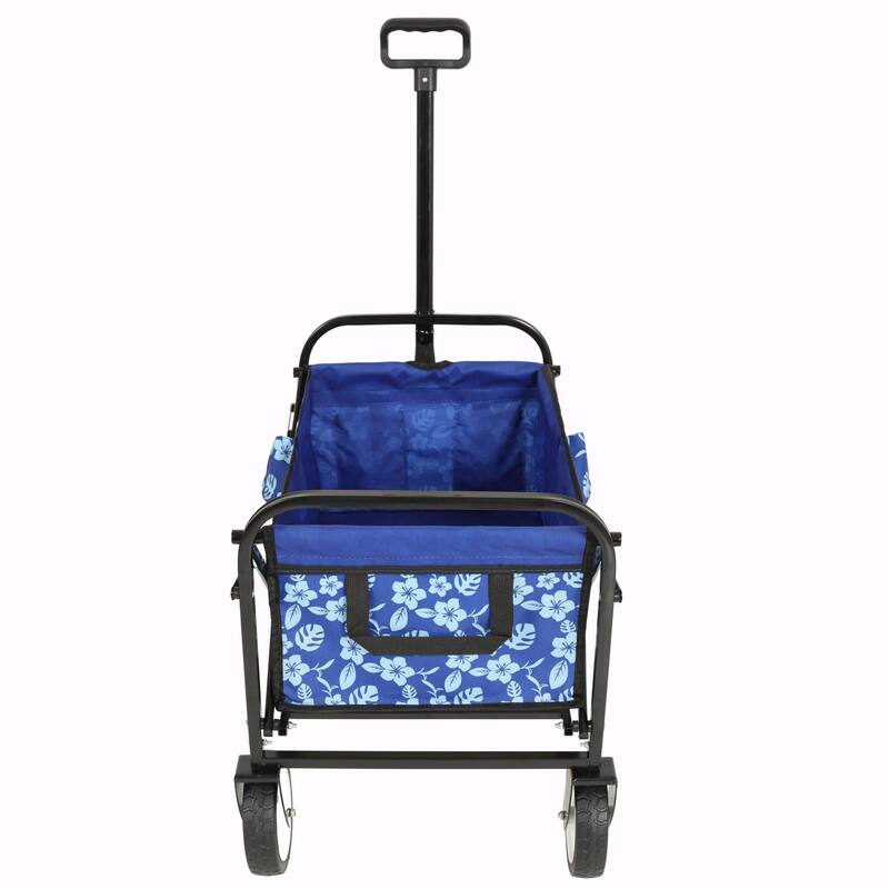 Minimeetall Colorful Collapsible Wagon Cart with Strapping System - Beach Wagon, Utility Cart