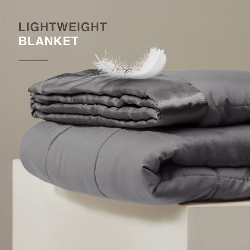Madison Park Prospect Lightweight Down Alternative Blanket with Satin Trim
