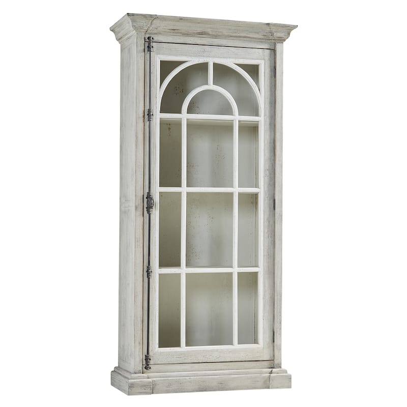 Seine Grey and White Reclaimed Solid Pine Glass Front Cabinet by Furniture Classics - White