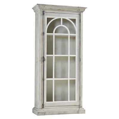 Seine Grey and White Reclaimed Solid Pine Glass Front Cabinet by Furniture Classics