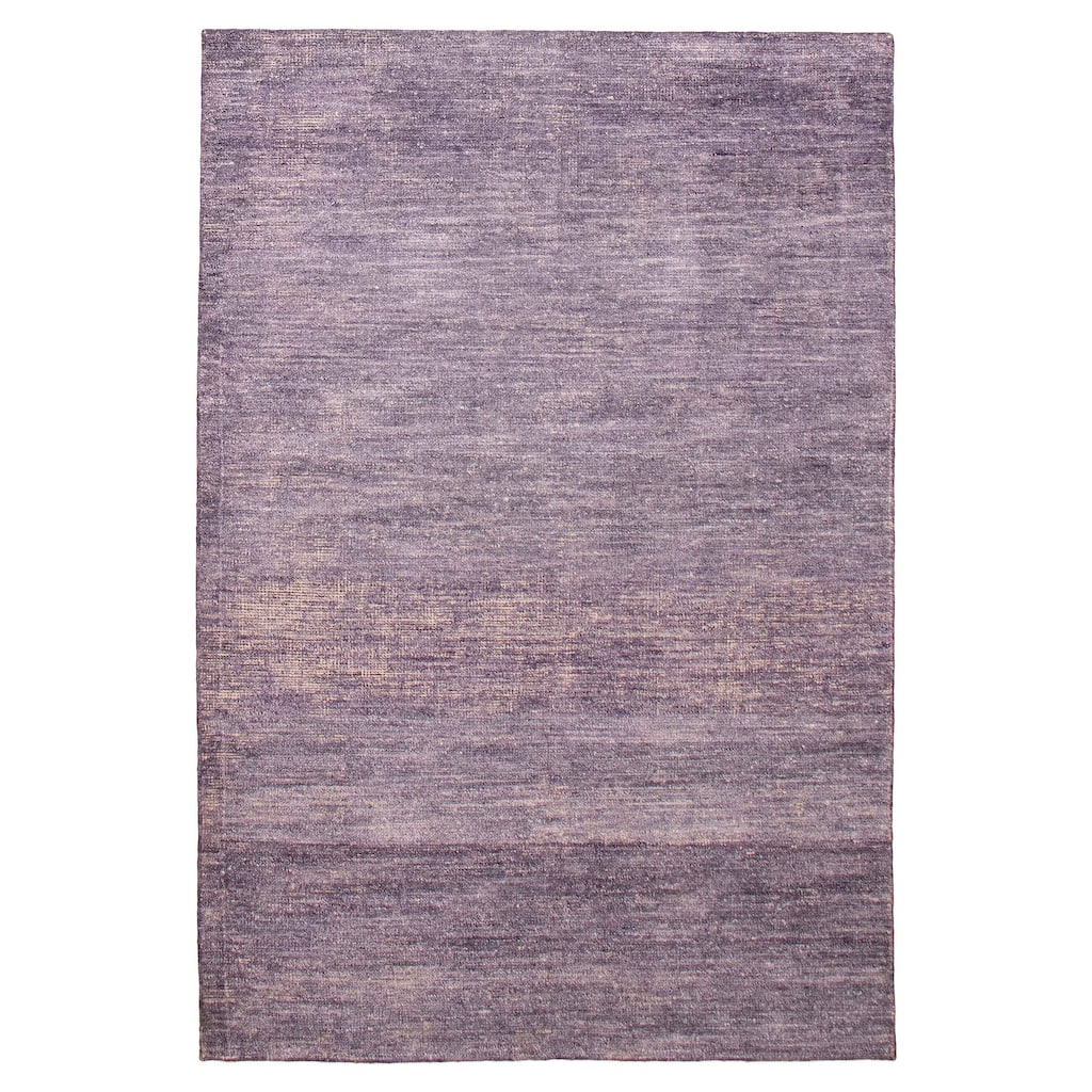 ECARPETGALLERY Hand-knotted Loreto Purple Silk Rug - 5'11 x 8'10