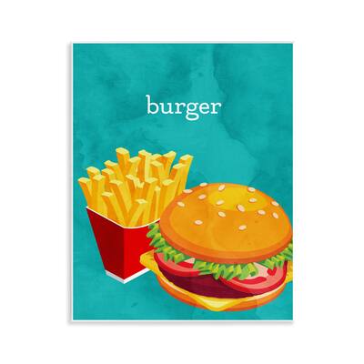 Stupell Satisfying Burger & Fries Wall Plaque Art Design By Kim Allen