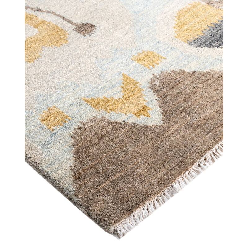 Ikat One-of-a-Kind Handmade Area Rug, Gray - 9' 2" x 12' 4"