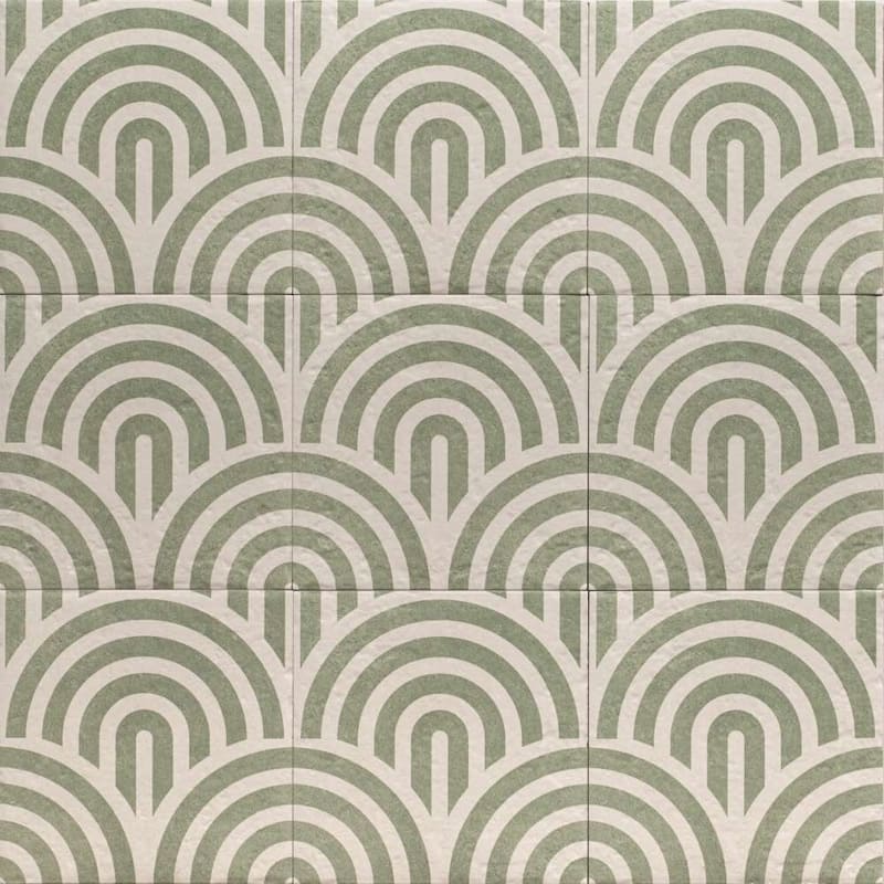 Verity Waves 8x8 Matte Porcelain Encaustic Tile - Floor, Wall, Backsplash