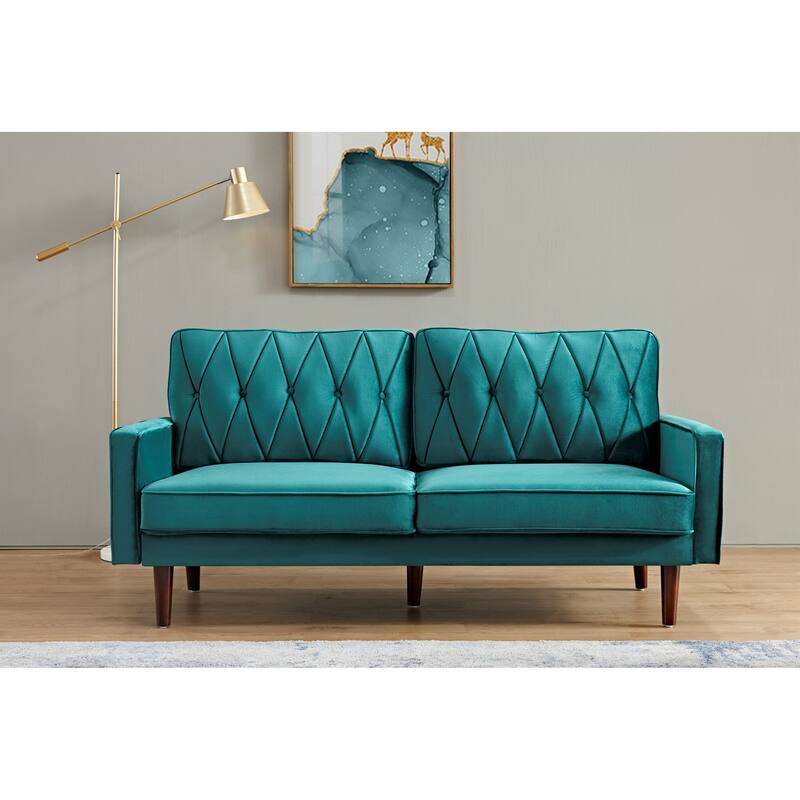Feemster Velvet Tufted Cushion Back 2Pcs Living Room Set