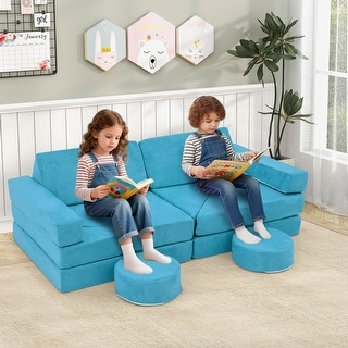 Modular Kids Play Couch 14 PCS Convertible Foam Children Floor Sofa