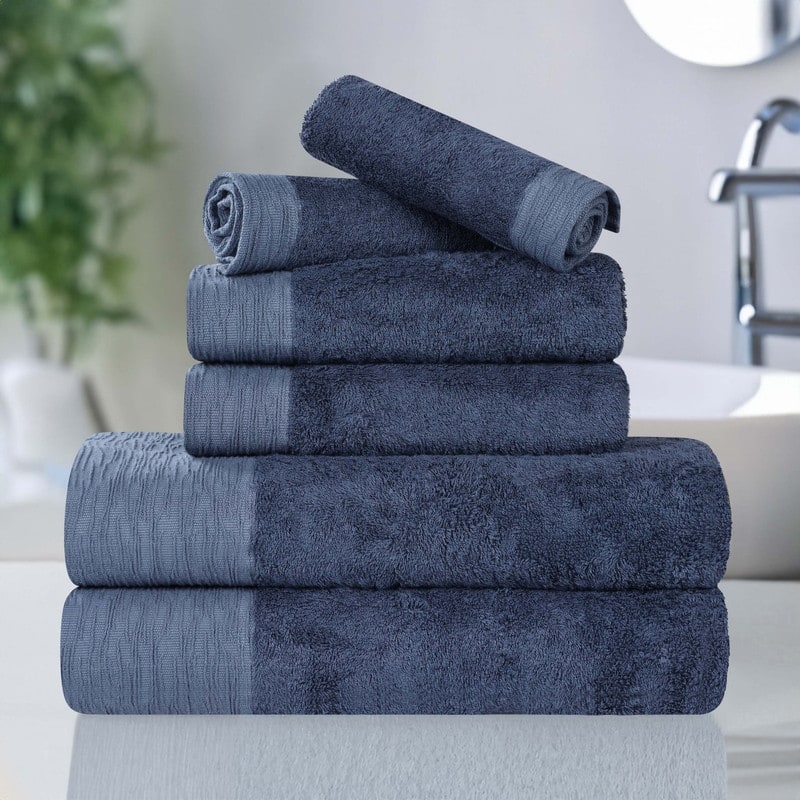 Superior Sierra Rayon From Bamboo Cotton Blend 6 Piece Bathroom Towel Set