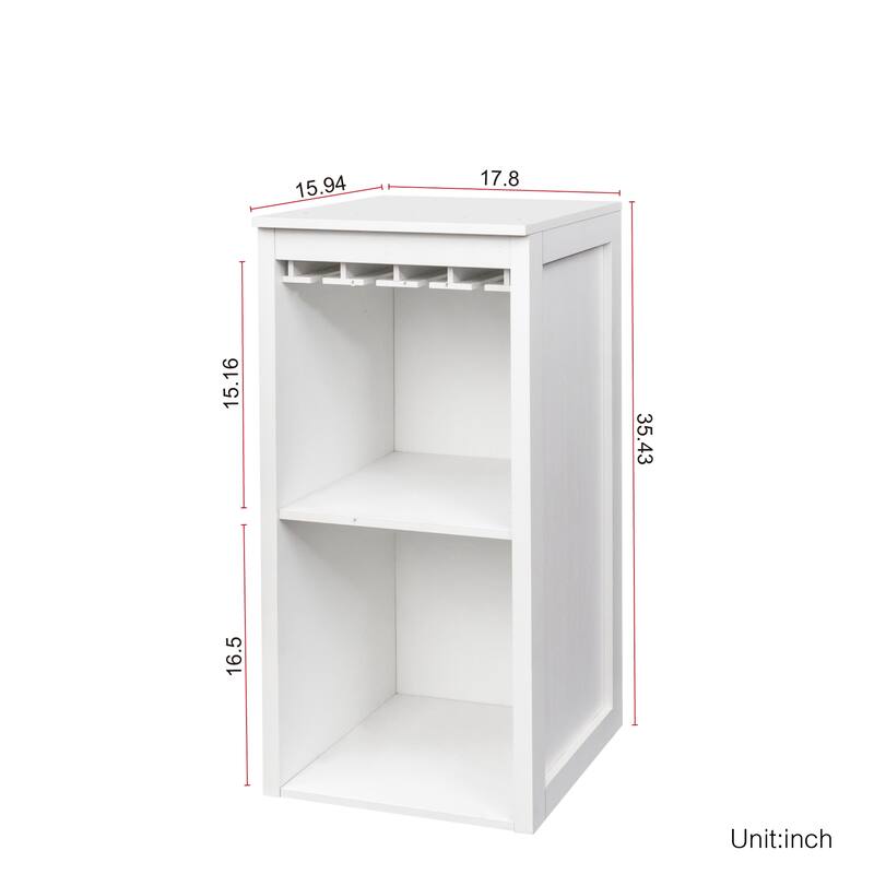 Modular Wine Bar Cabinet with Storage Shelves with Hutch for Dining Room
