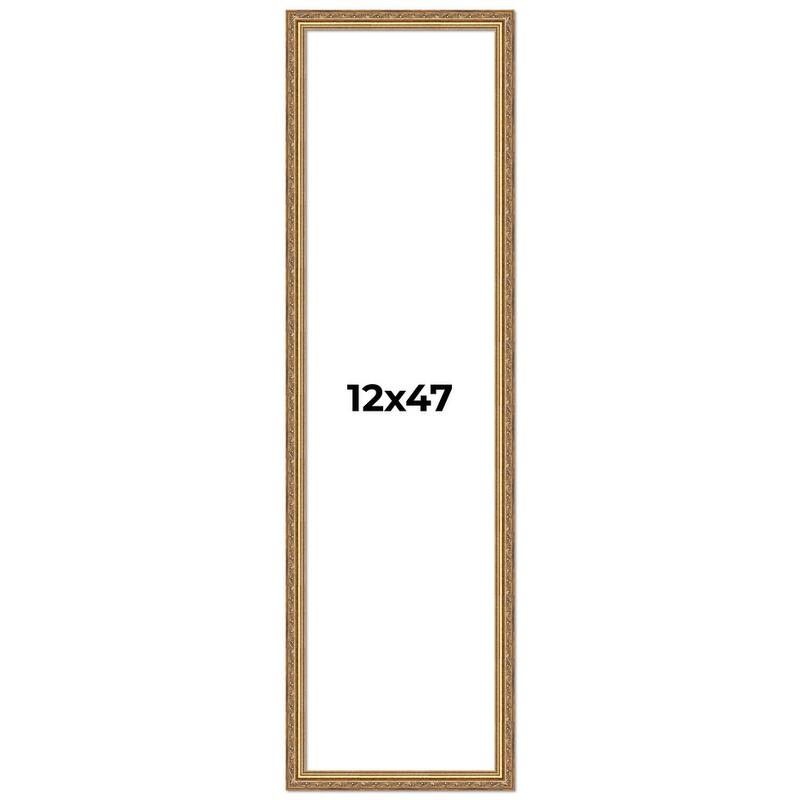 12x47 Frame Red Solid Wood Picture Frame Width 1.75 Inches | Interior Frame Depth 1 13/16 Inches