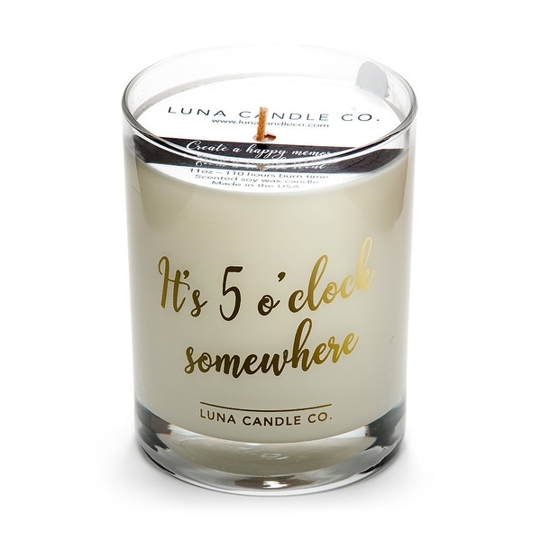 Scented Bourbon Jar Candle,Sandalwood,Vanilla-It's 5 O'clock Somewhere