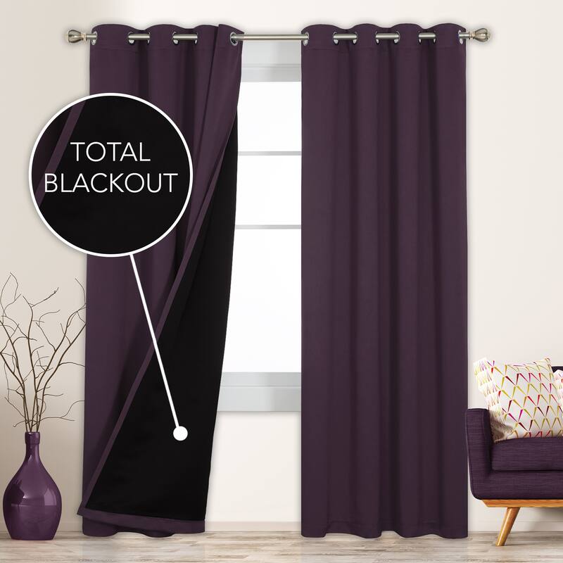 Deconovo 100 Percent Blackout with Liner Grommet Curtain (2 Panel)