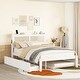 preview thumbnail 42 of 58, Versatile Pull-Out Bed,Full Size Elegant Bed Frame with Rattan Headboard and Sockets