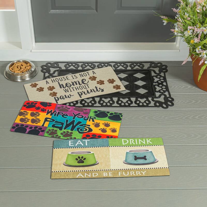 A House is Not a Home Without Paw Prints Burlap Sassafras Switch Mat