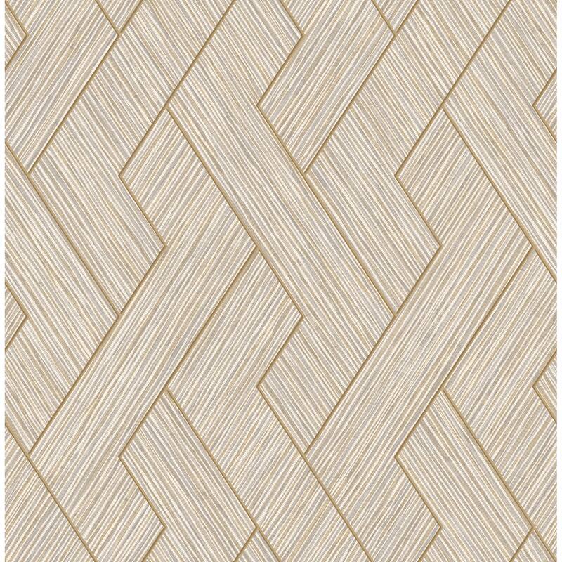 Advantage Ember Taupe Geometric Basketweave Wallpaper