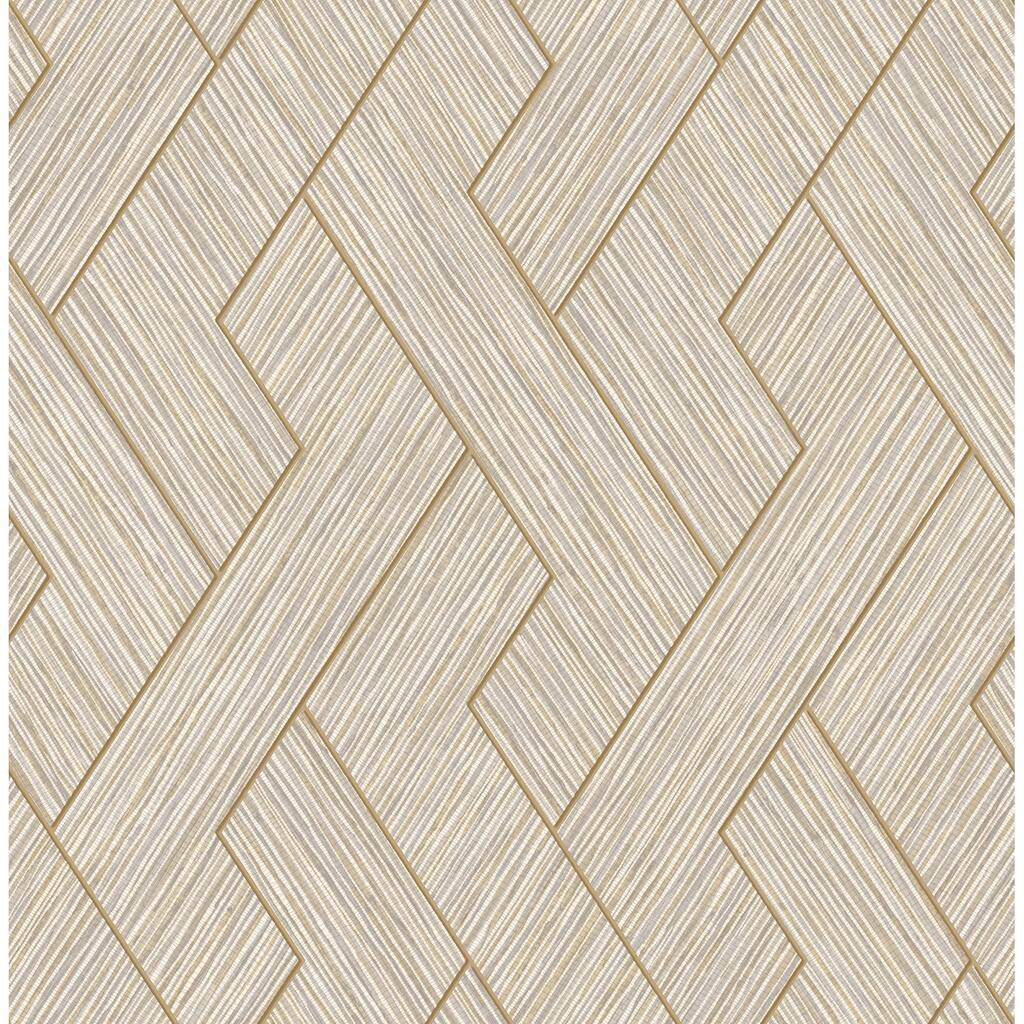 Advantage Ember Taupe Geometric Basketweave Wallpaper