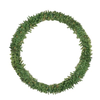 Buffalo Fir Artificial Christmas Wreath - 72-Inch, Clear Lights